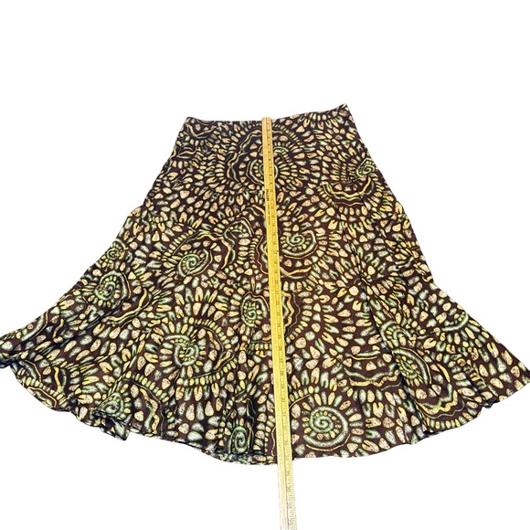 Ruby Rd. | Brown & Green Abstract Print A-Line Skirt - Size 16 - Picture 4 of 6